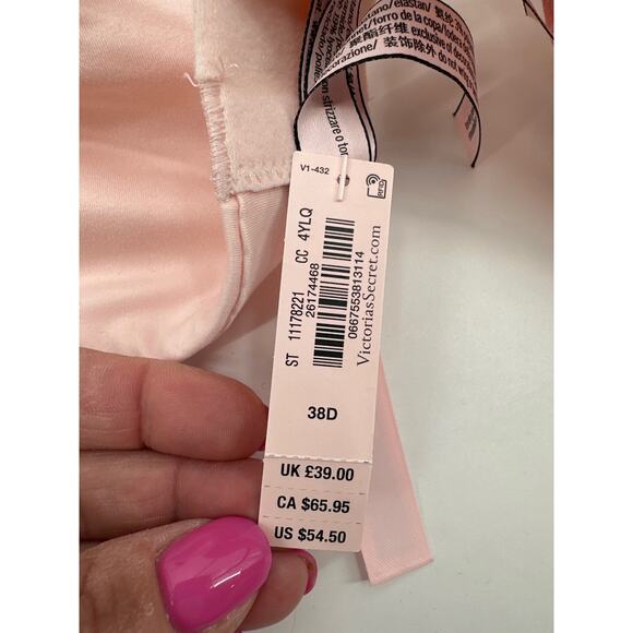 Victoria's Secret Everyday Comfort Push Up Bra Pink Lace 38D NWT - Picture 5 of 9